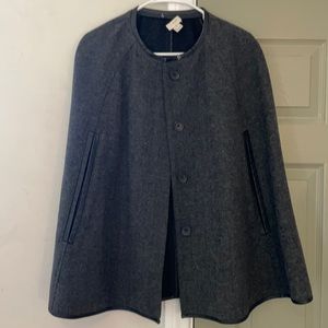 J Crew dark gray tweed cape